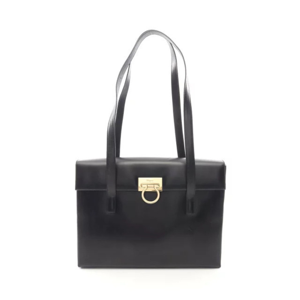 Salvatore Ferragamo Gancini Tote Bag Leather Black